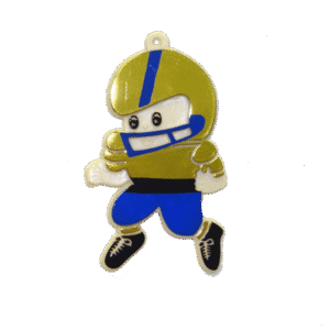 Trinket - Football Player Pick 2.5" Charm - (12pc) - Royal / Gold