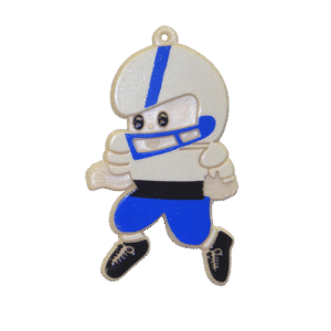 Trinket - Football Player Pick 2.5" Charm - (12pc) - Royal / White