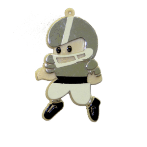 Trinket - Football Player Pick 2.5" Charm - (12pc) - White / Silver