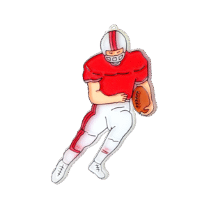 Trinket - Football Player Running 3 " - (12pc) - Red / White