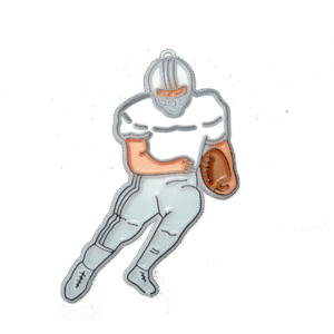 Trinket - Football Player Running 3 " - (12pc) - White / Silver