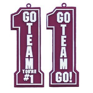 Trinket - #1 Go Team Duo Charm - (24pc) - Burgundy / White