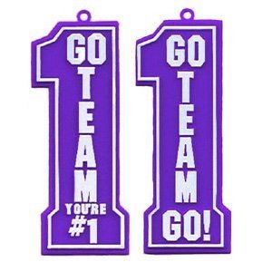 Trinket - #1 Go Team Duo Charm - (24pc) - Purple / White