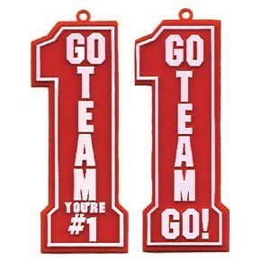 Trinket - #1 Go Team Duo Charm - (24pc) - Red / White