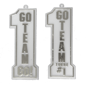 Trinket - #1 Go Team Duo Charm - (24pc) - White / Silver