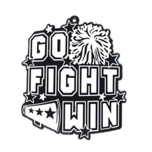 Trinket - Go Fight Win Charm 3" - 12pc - Black / White