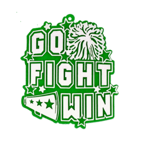 Trinket - Go Fight Win Charm 3" - 12pc - Emerald / White