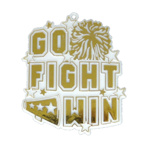 Trinket - Go Fight Win Charm 3" - 12pc - White / Gold