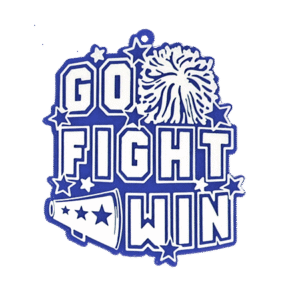 Trinket - Go Fight Win Charm 3" - 12pc - Navy / White