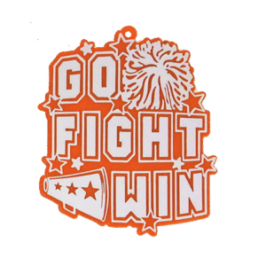 Trinket - Go Fight Win Charm 3" - 12pc - Orange / White