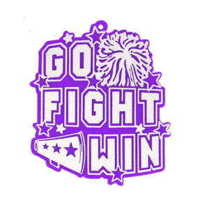 Trinket - Go Fight Win Charm 3" - 12pc - Purple / White