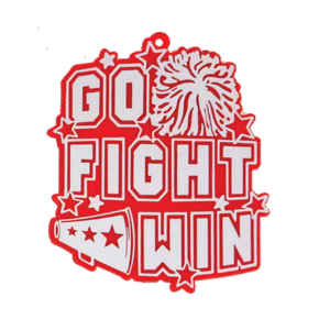 Trinket - Go Fight Win Charm 3" - 12pc - Red / White