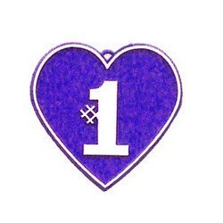 Trinket - #1 Heart Charm - 24pc - Purple / White