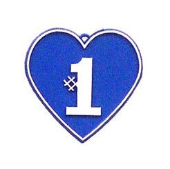 Trinket - #1 Heart Charm - 24pc - Royal / White