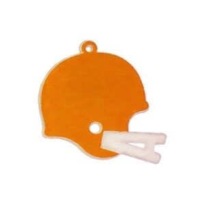 Trinket - Football Helmet Charm Flat 1.5 " - (24pc) - Orange / White