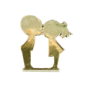 Trinket - Sweethearts Kissing - 24pc - Metallic Gold