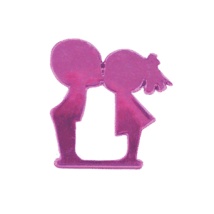 Trinket - Sweethearts Kissing - 24pc - Metallic Pink