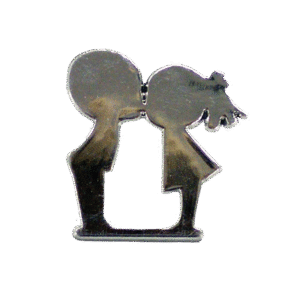 Trinket - Sweethearts Kissing - 24pc - Metallic Silver