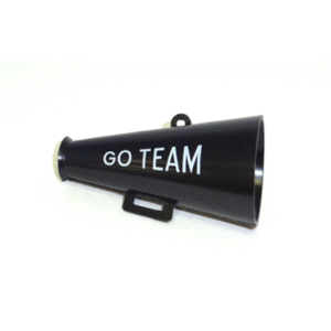 Trinket - Megaphone w/ Go Team - 3D 2.5 " - (12pc) - Black / White