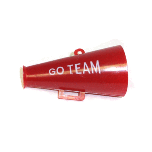 Trinket - Megaphone w/ Go Team - 3D 2.5 " - (12pc) - Burgundy / White