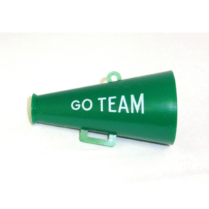 Trinket - Megaphone w/ Go Team - 3D 2.5 " - (12pc) - Emerald / White