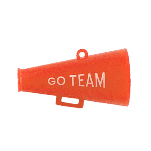 Trinket - Megaphone w/ Go Team - 3D 2.5 " - (12pc) - Orange / White