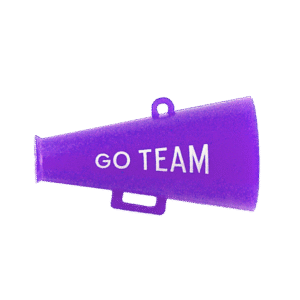 Trinket - Megaphone w/ Go Team - 3D 2.5 " - (12pc) - Purple / White