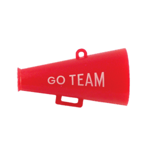 Trinket - Megaphone w/ Go Team - 3D 2.5 " - (12pc) - Red / White