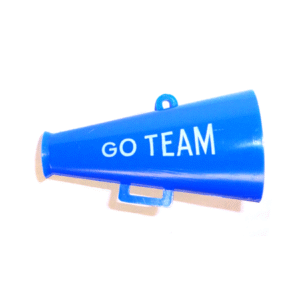 Trinket - Megaphone w/ Go Team - 3D 2.5 " - (12pc) - Royal / White