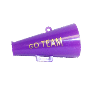 Trinket - Megaphone w/ Go Team - 3D 2.5 " - (12pc) - Purple / Gold