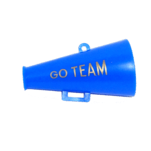 Trinket - Megaphone w/ Go Team - 3D 2.5 " - (12pc) - Royal / Gold