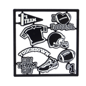Trinket - Football Charm Set - (12 sets) - Black / White