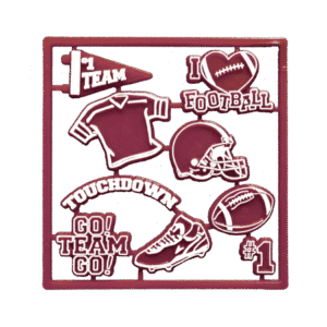 Trinket - Football Charm Set - (12 sets) - Burgundy / White