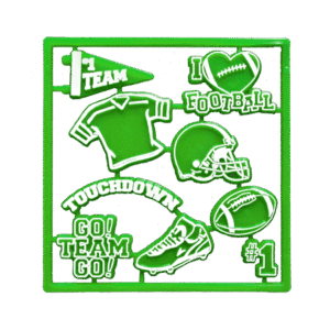 Trinket - Football Charm Set - (12 sets) - Emerald / White