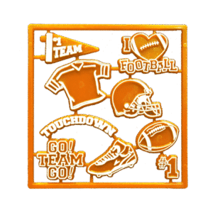 Trinket - Football Charm Set - (12 sets) - Orange / White