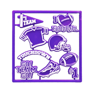 Trinket - Football Charm Set - (12 sets) - Purple / White