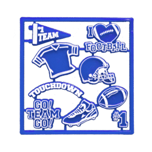 Trinket - Football Charm Set - (12 sets) - Royal / White
