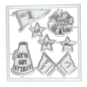Trinket - Cheer Charm Set - (12 sets) - White / Silver