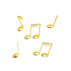 Trinket - Music Notes Mini 1" - (72pc) - Metallic Gold