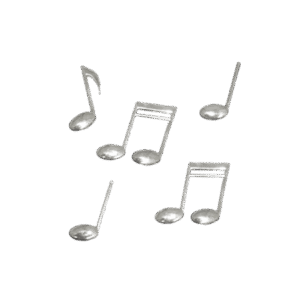 Trinket - Music Notes Mini 1" - (72pc) - Metallic Silver