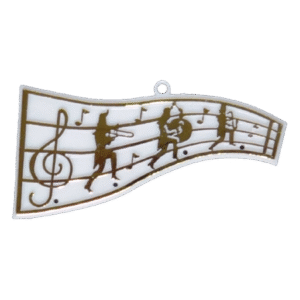 Trinket - Musical Wave Charm - (24pc) - White / Gold