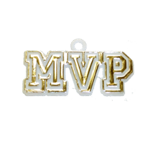 Trinket - Team Spirit "MVP" Charm - (24pk) - White / Gold