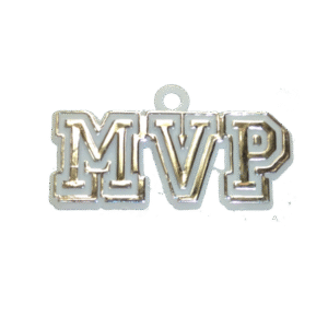 Trinket - Team Spirit "MVP" Charm - (24pk) - White / Silver