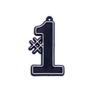 Trinket - # 1 Charm 1.5" - (24 pc) - Black / White