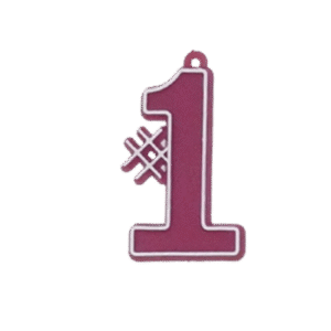 Trinket - # 1 Charm 1.5" - (24 pc) - Burgundy / White