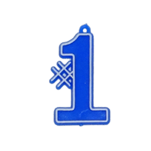 Trinket - # 1 Charm 1.5" - (24 pc) - Royal / White