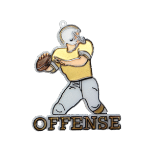 Trinket - Football Player - Offense - (24pc) - White / Gold