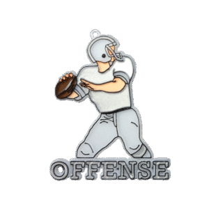 Trinket - Football Player - Offense - (24pc) - White / Silver