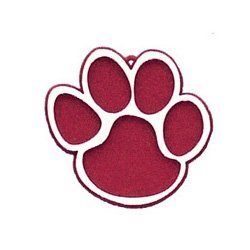Trinket - Paw w/ No Claw Charm 2 " - (12pc) - Burgundy / White