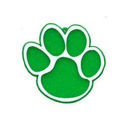 Trinket - Paw w/ No Claw Charm 2 " - (12pc) - Emerald / White